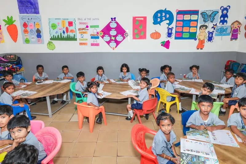 Colorful and safe kindergarten wing